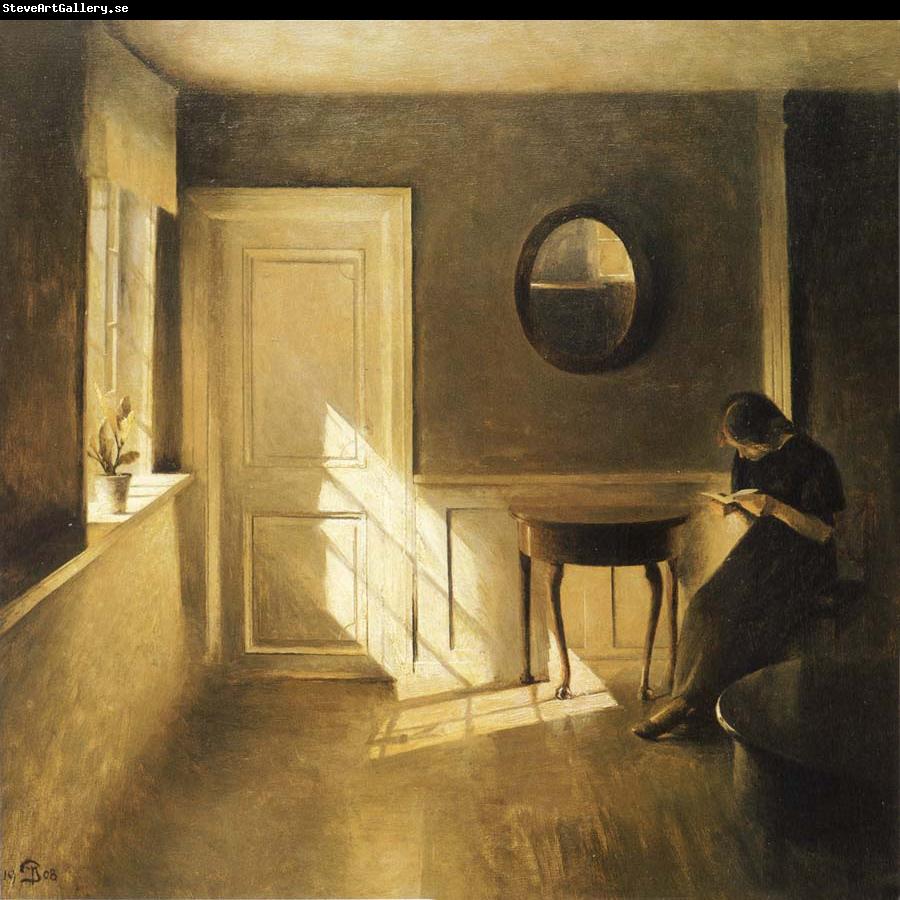 Peter ilsted Interior with Girl Reading